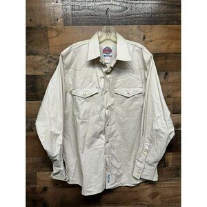 Cowboy Work Wear Work Flex Men's Long Sleeve‎ Pearl Snap Size Large